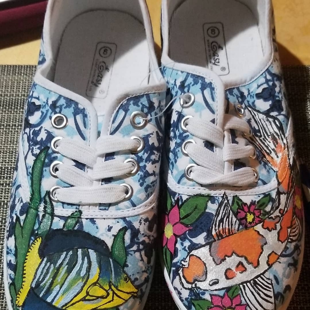 Custom ocean tennis shoes